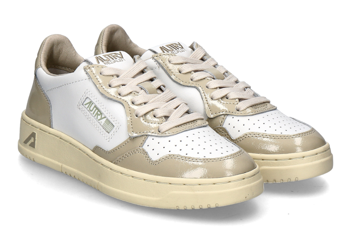 Autry Damen-Sneaker MEDALIST LEATHER PATENT- white/ tidal foam beige