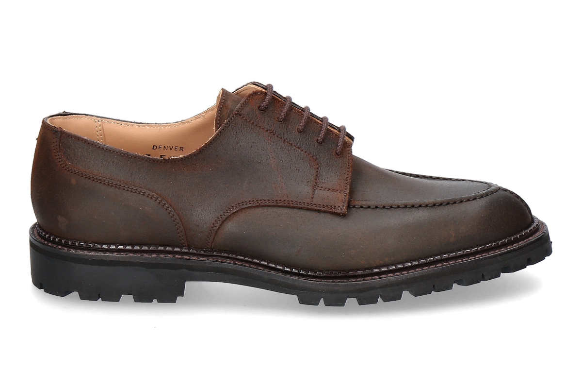 Crockett & Jones Schnürer DENVER Suede- Dark Brown Rough/ dunkelbraun