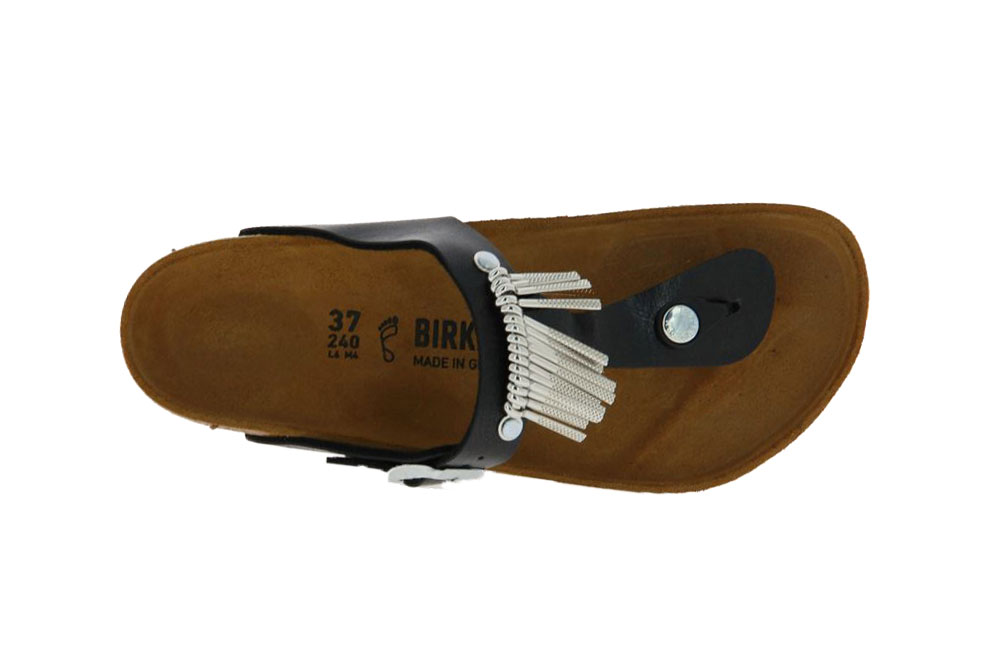 Birkenstock Pantolette GIZEH NORMAL FRINGE BLACK (37 )