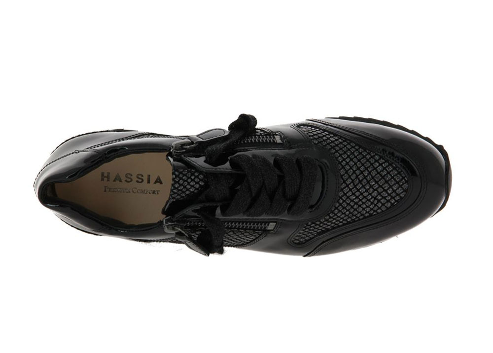 Hassia Sneaker MADRID WEITE-K DORELACK SPORT SCHWARZ (40)