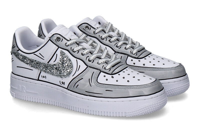 Nike Air Force 1 Sneaker by Ballo da Sola CARTOON GLITTER- grau 