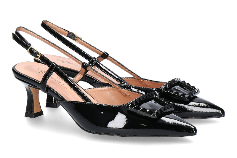 Bianca Di Slingpumps VERNICE NERO CUOIO