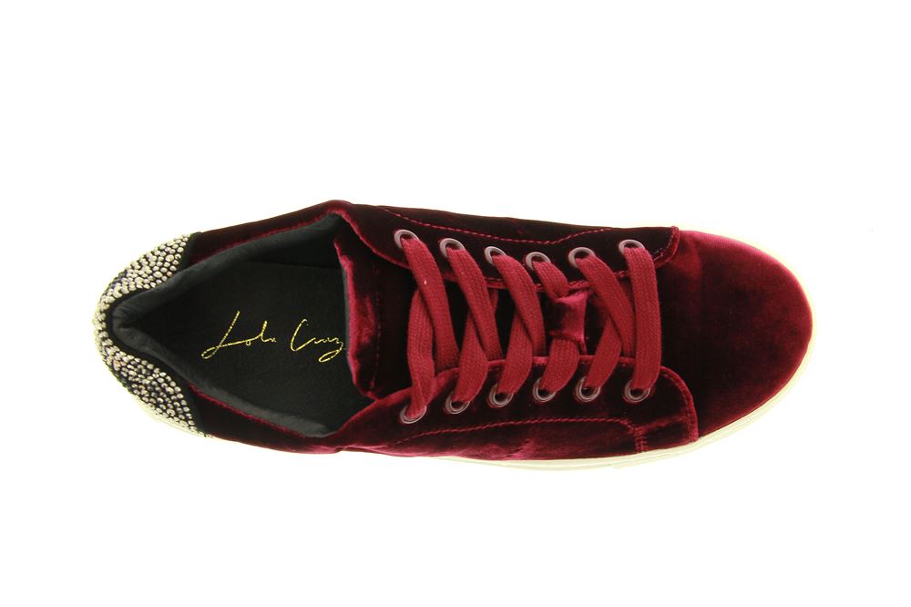 Lola Cruz Sneaker SMILEY SAMT BURGUNDI (37 )