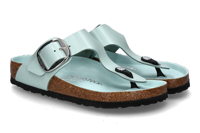 Birkenstock Zehentrenner GIZEH NORMAL BIG BUCKLE- high shine surf green