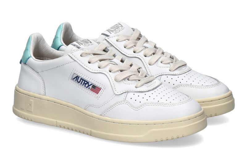 Autry Sneaker Medalist LOW WOMAN LEAT WHITE TURQUESE