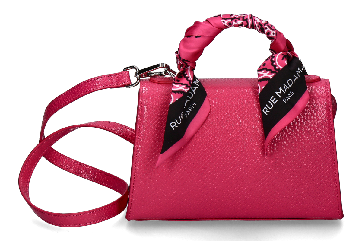 Rue Madam Handtasche MINI TEDDY STRASS- snake fuchsia/ pink