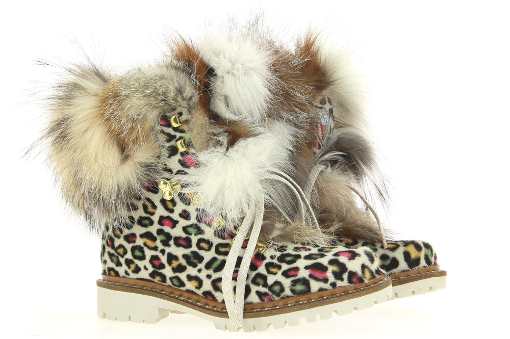 New Italia Shoes Stiefelette gefüttert LEOPARD LOOK