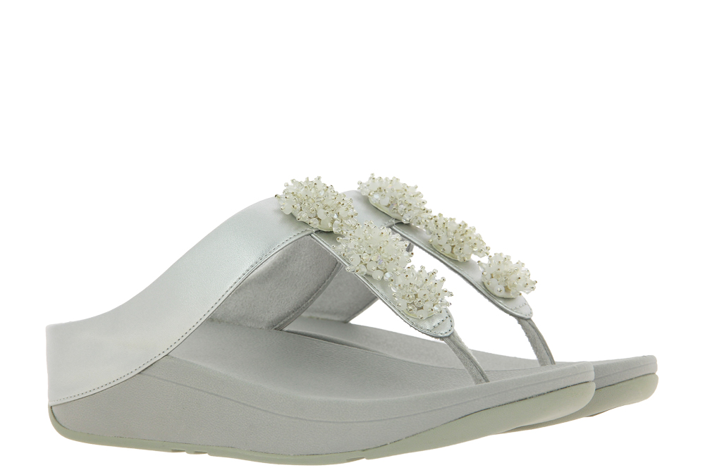 Fitflop Pantolette FINO BEAD CLUSTER TOE POST SANDALS SILVER 