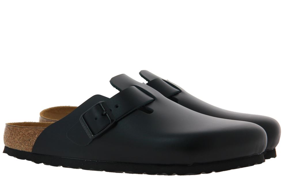 Birkenstock Clogs BOSTON SCHMAL NATURLEDER BLACK (46)