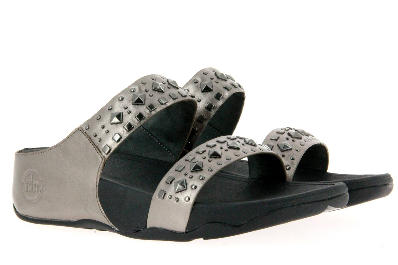 Fitflop Pantolette BIKER CHIC SLIDE PEWTER (39)