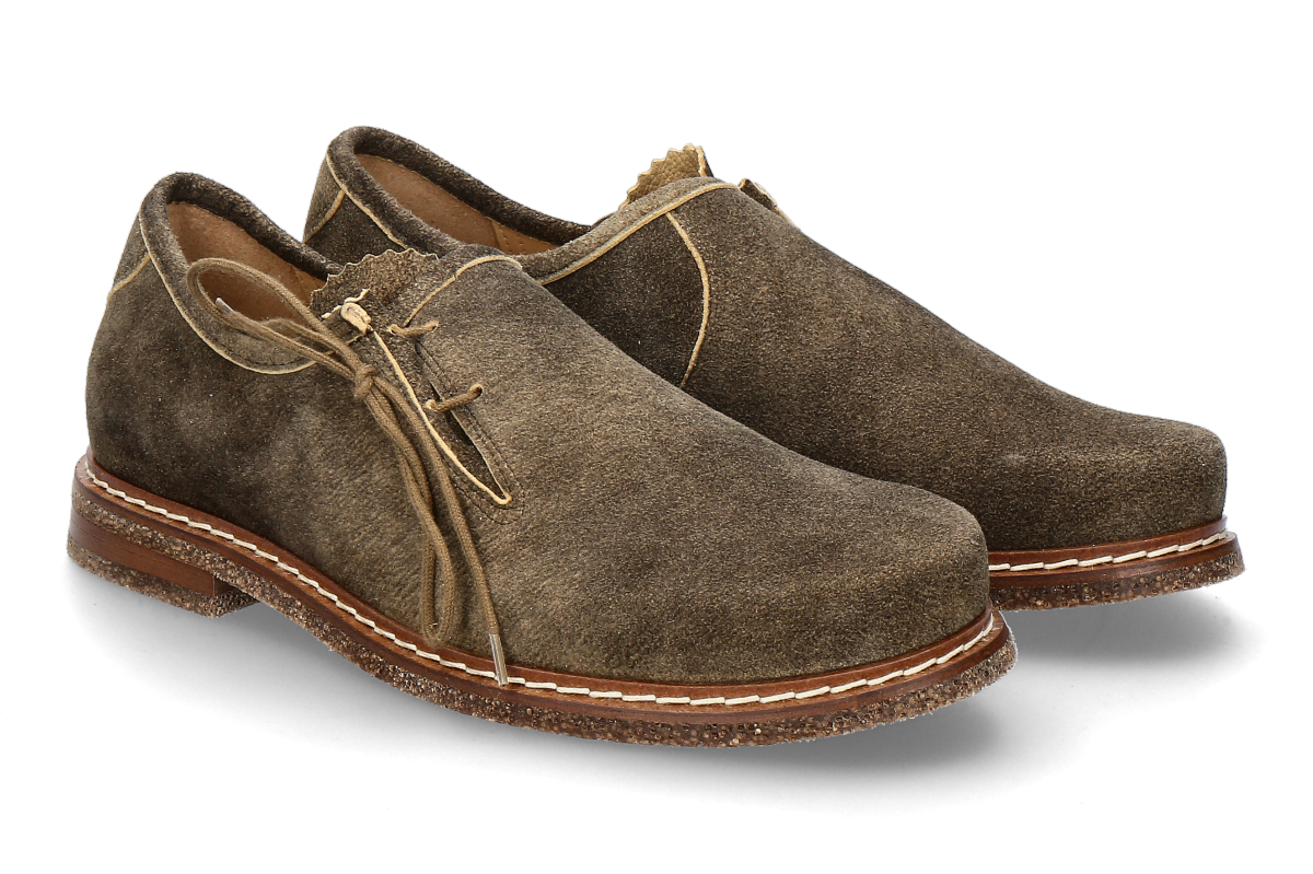 dirndl + bua Herren- Haferlschuh ANTIKBOCK- torf/ braun
