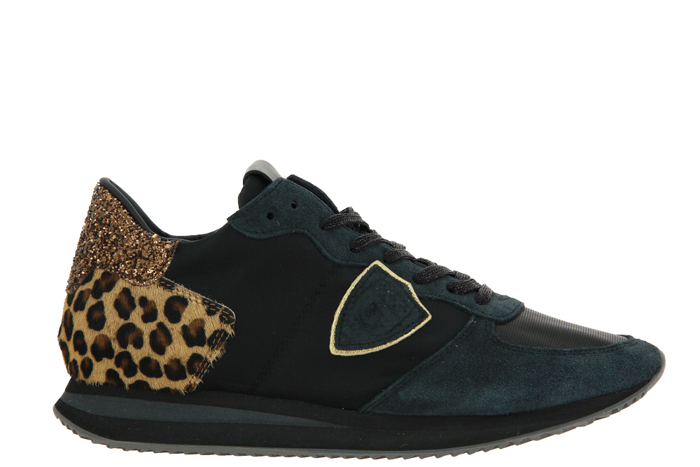 Philippe Model Sneaker TROPEZ LOW WOMAN LEO MIXAGE NOIR BEIGE