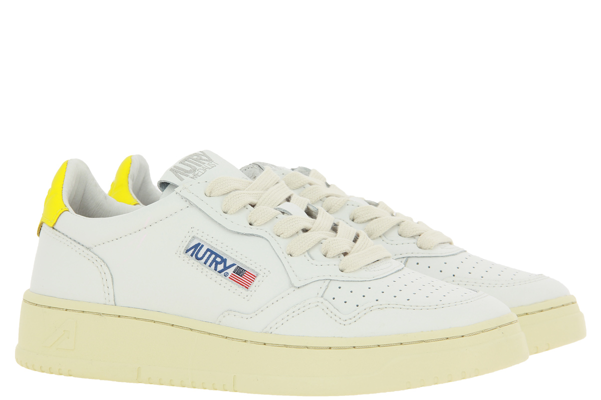 Autry Sneaker LOW WOMAN LEATHER WHITE YELLOW