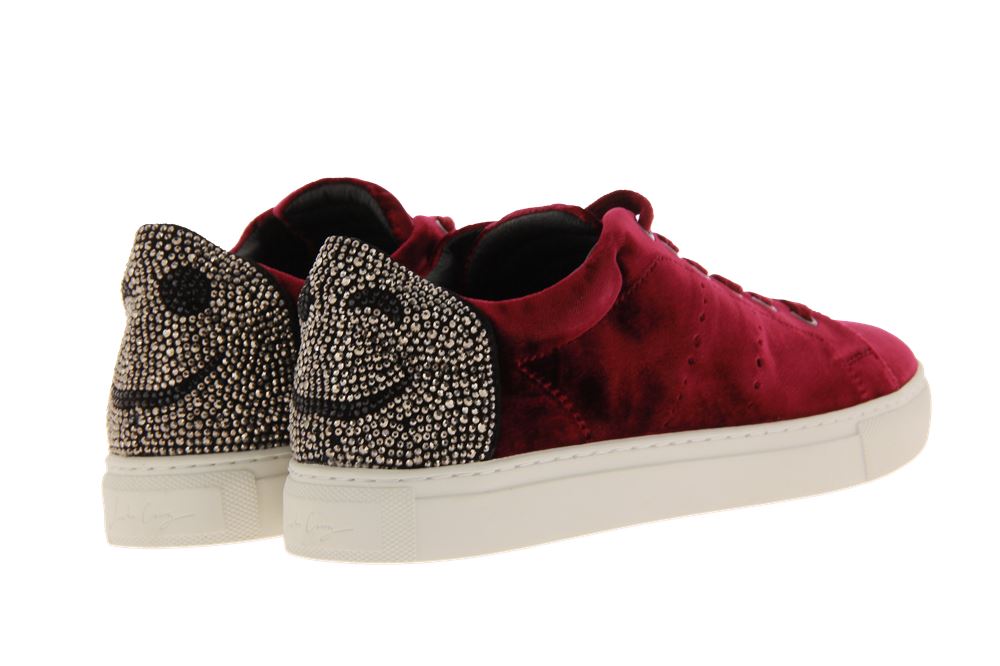 Lola Cruz Sneaker SMILEY SAMT BURGUNDI (41)