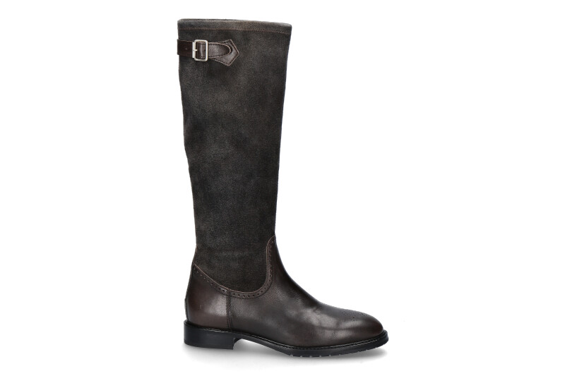 Dirndl + Bua Stiefel NEVADA ANTIKBOCK STRETCH ANTHRAZIT AHORN (38½)