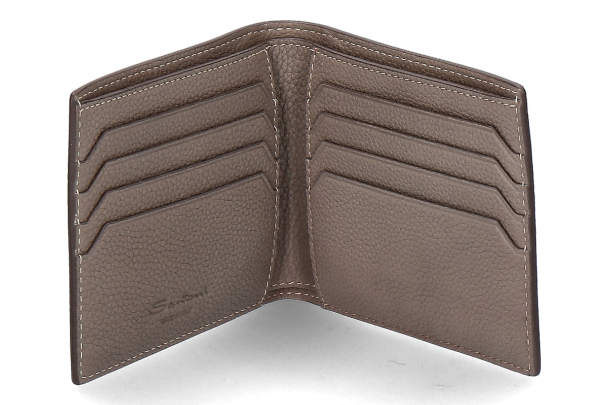 Santoni Portemonnaie PELLE BOTTALATA- taupe Santoni Portemonnaie PELLE BOTTALATA- taupe