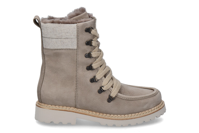 Dirndl + Bua Stiefelette gefüttert NUBUK LODEN TAUPE