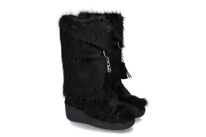 Diavolezza Kunstfellstiefel ECO FUR BLACK