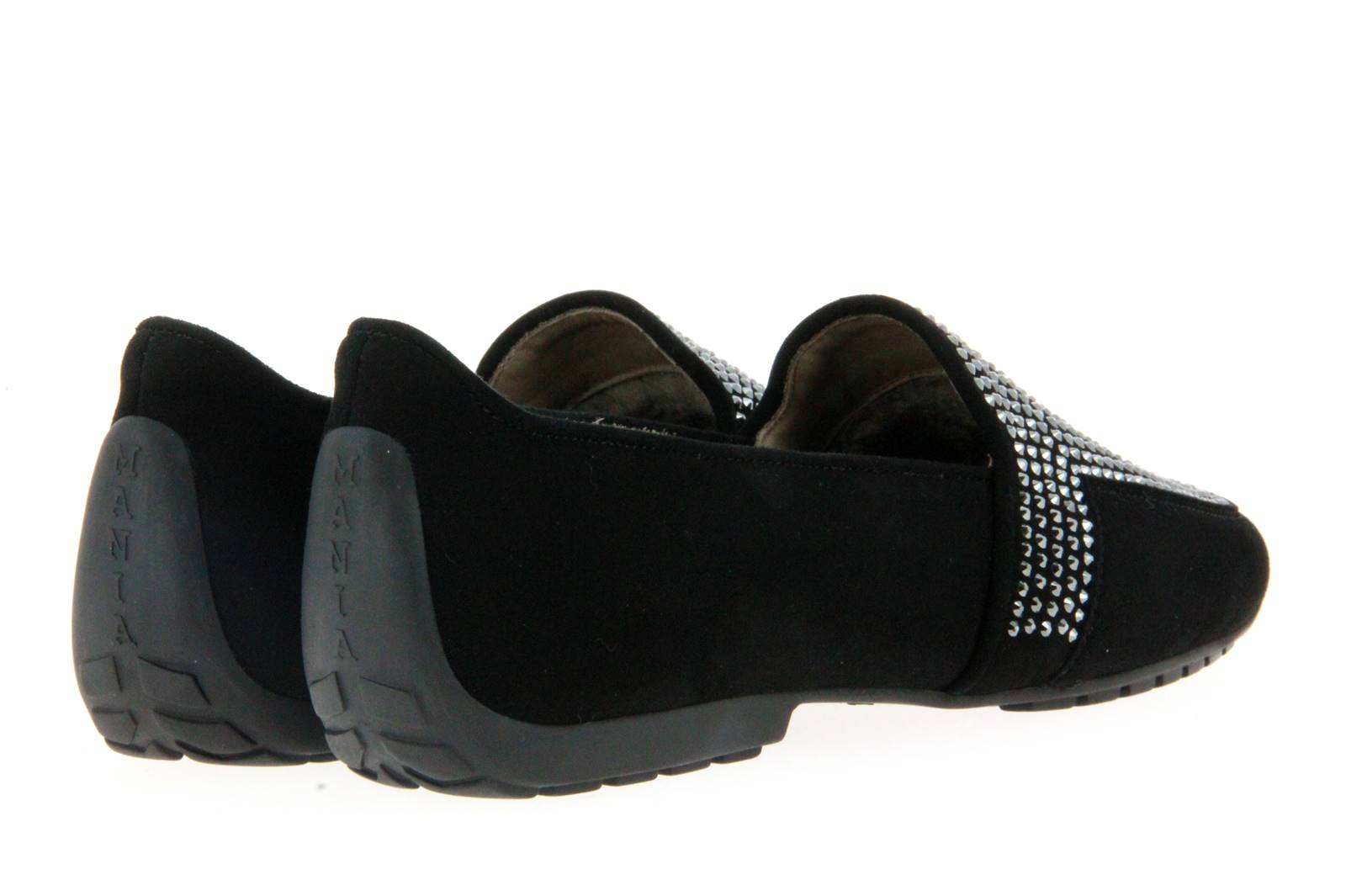 Mania Slipper gefüttert CAMOSICO NERO SWAROVSKI (38½)