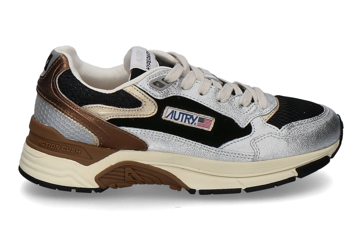 Autry Damen- Sneaker HYPERWAY LOW EM06- silber/ schwarz