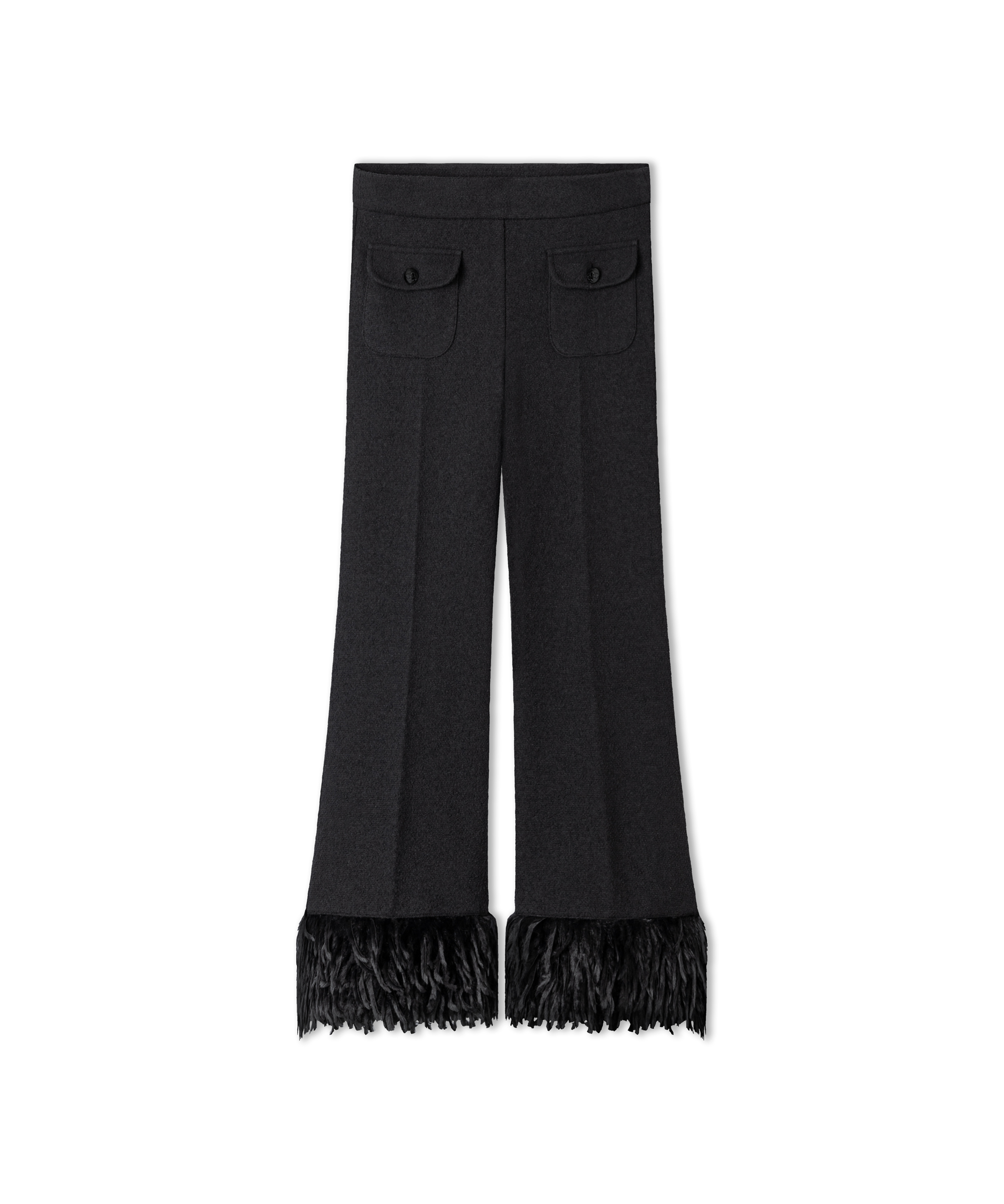 Cambio Stoffhose FAITH mit edlem Federbesatz- schwarz/ black 