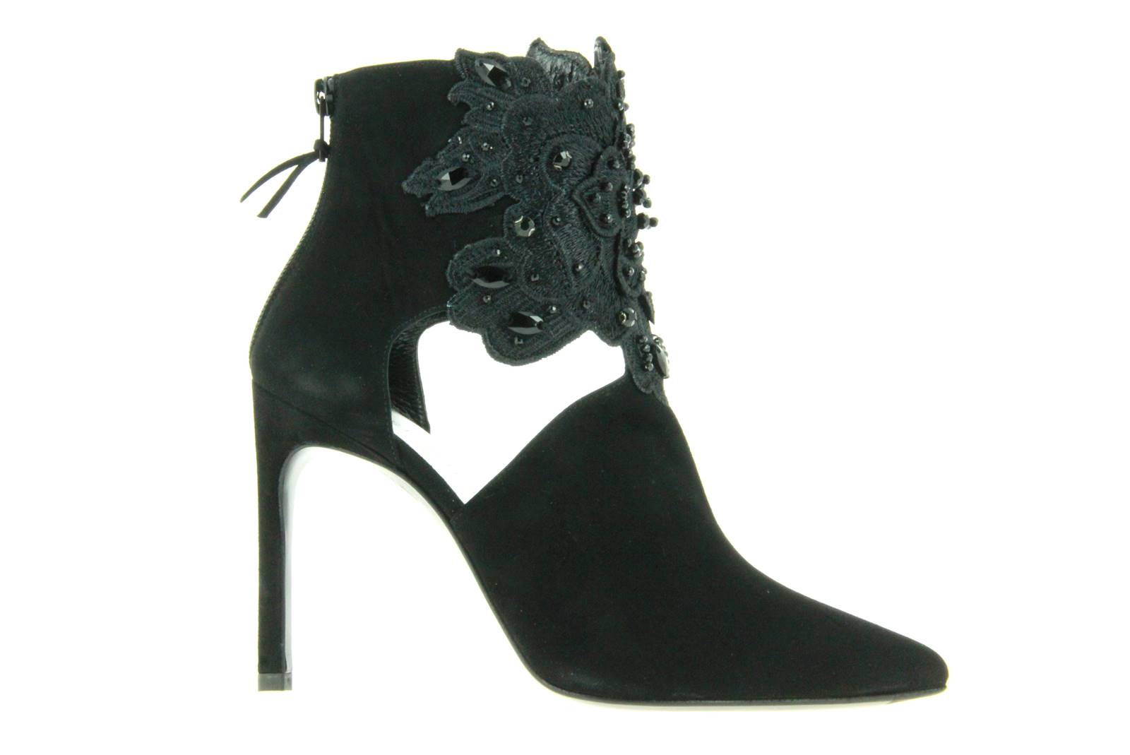Stuart Weitzman Stiefelette RACYLACE BLACK SUEDE (38½)