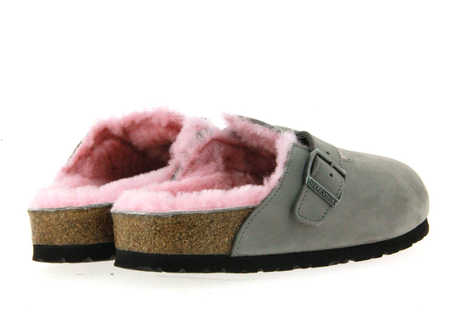 Birkenstock Clogs BOSTON FELL SCHMAL NATURLEDER GREY (42)