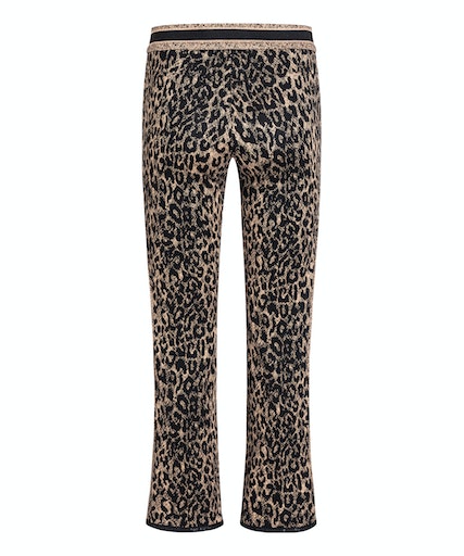 Cambio Hose RANEE EASY KICK SNOW LEOPARD JERSEY JACQUARD - snow leopard caramel black 