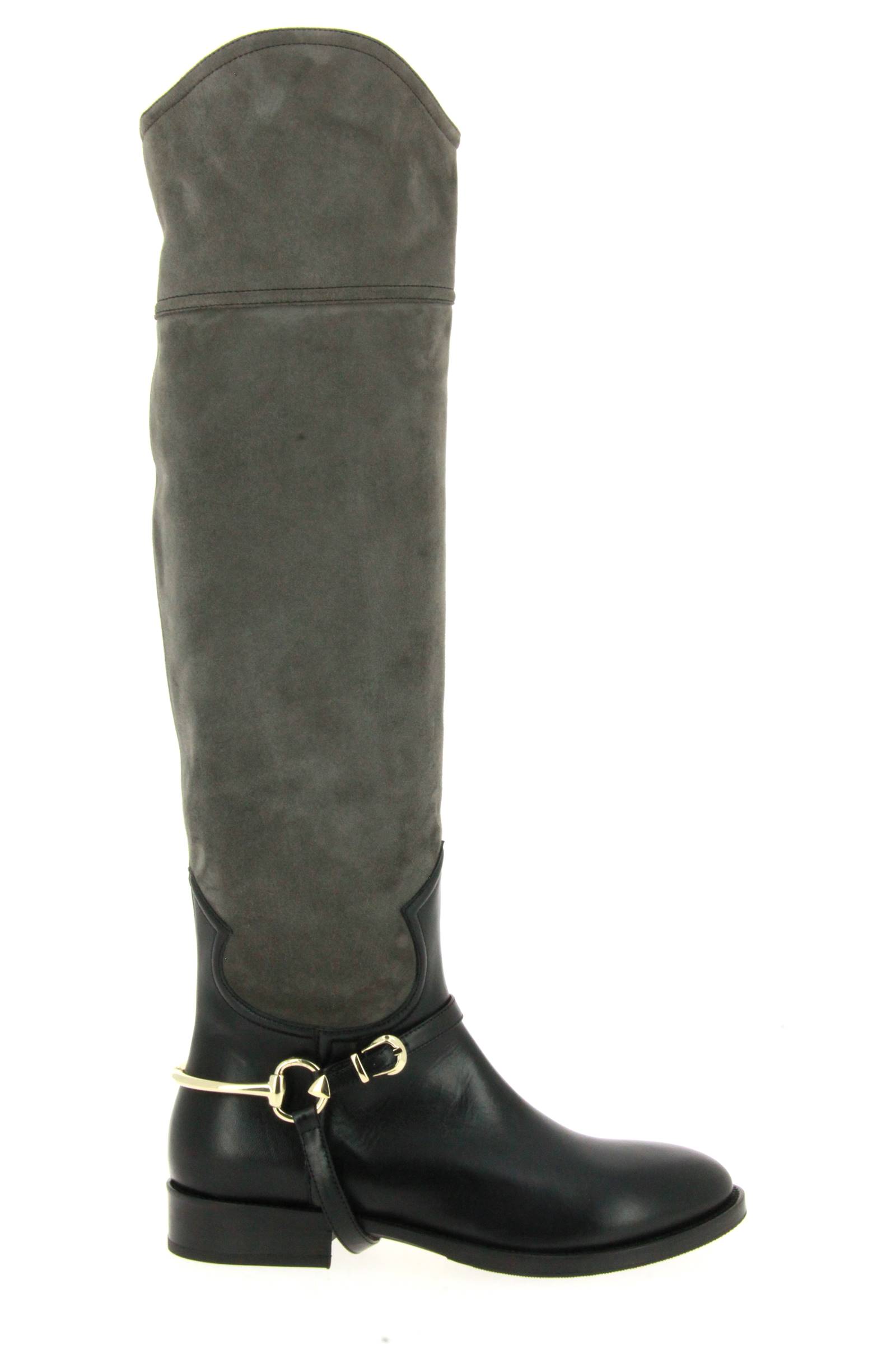 Le Pepé Stiefel CAMOSCIO FANGO NAPPA NERO (41)