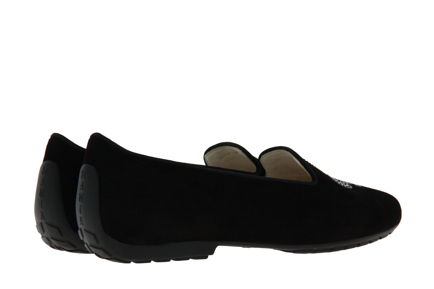 Mania Ballerina im Pantoffelschnitt CAMOSCIO NERO SWAROVSKI (37 )