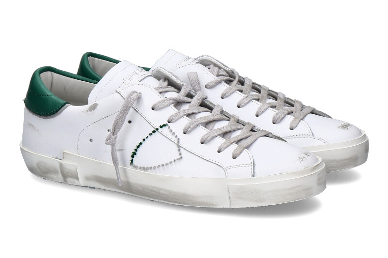 Philippe Model Sneaker LOW MAN BRODERIE BLANC VERT