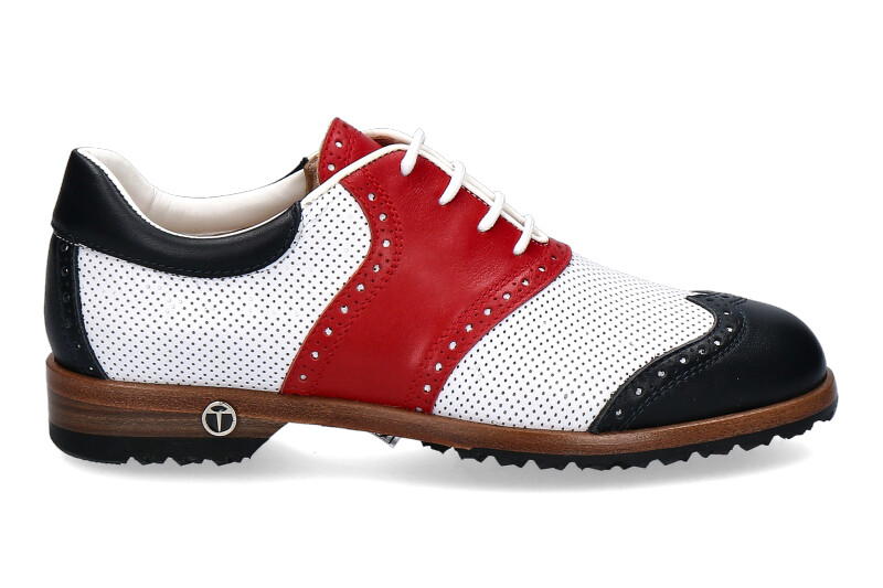 Tee Golf Shoes Damen- Golfschuh SUSY PERFORATO BLU BIANCO ROSSO (39)