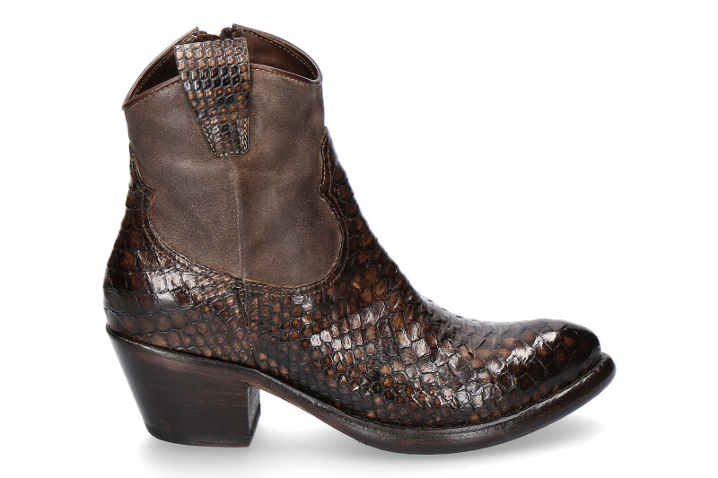 La Bottega di Lisa Cowboy-Bootie PITONE T.MORO