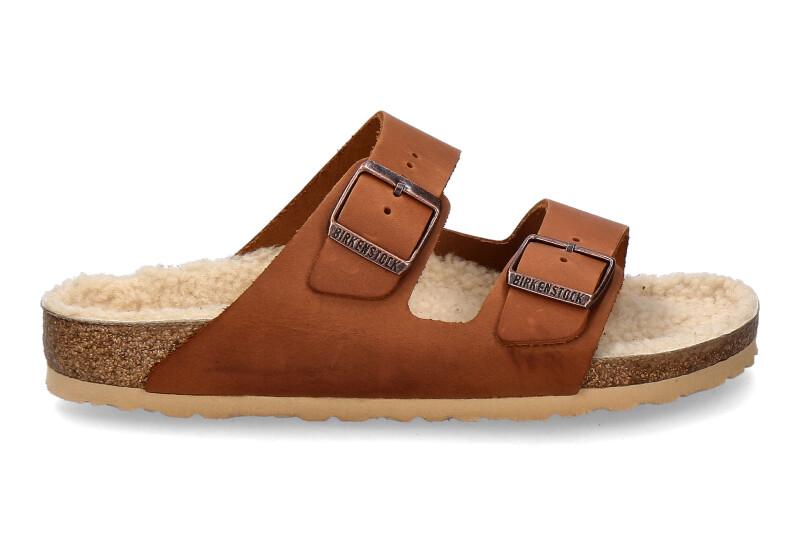 Birkenstock Pantolette gefüttert ARIZONA ANTIQUE PULL COGNAC (46)