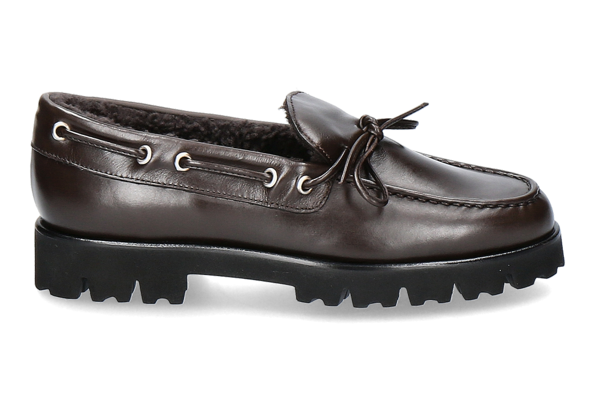 Unützer Loafer gefüttert VITELLO SHEARLING- chocolate/ dunkelbraun