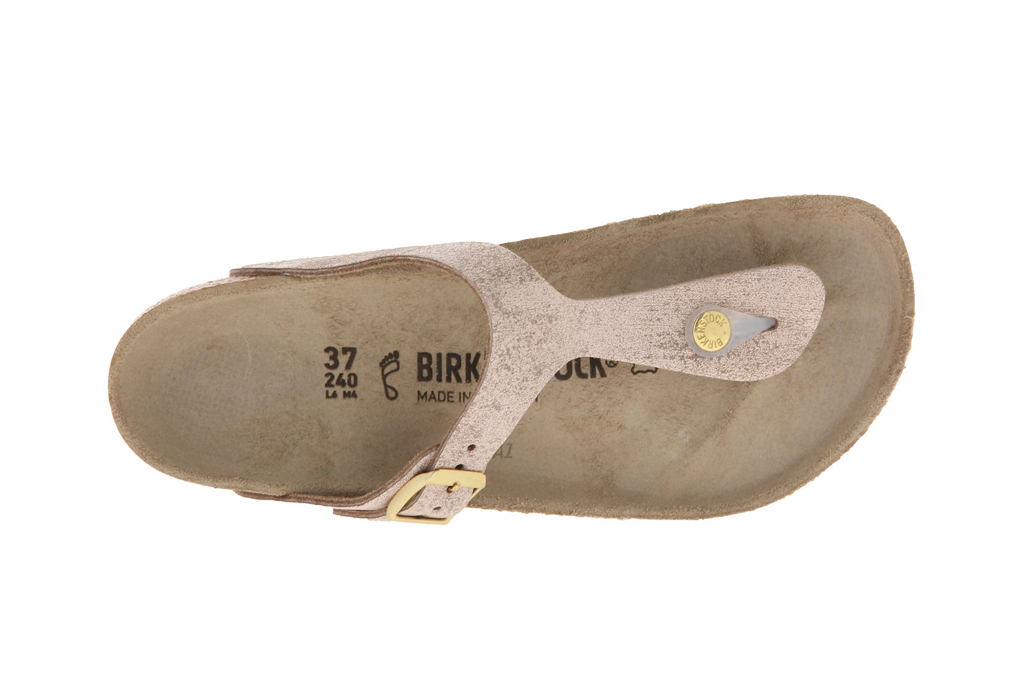 Birkenstock Pantolette GIZEH BS NORMAL WASHED METALLIC ROSE GOLD (38)