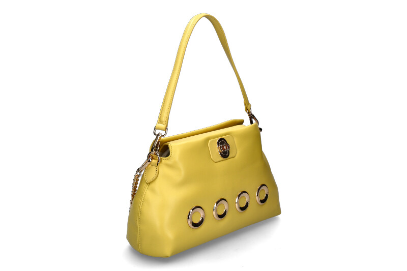 La Carrie Schultertasche THE EYE SQUARE MEDIUM LEATHER YELLOW