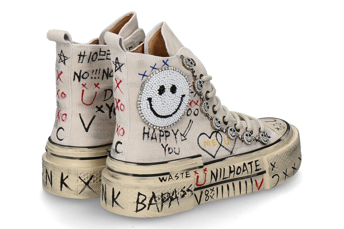 Nan-Ku Couture Mid-Cut Sneaker SMILEY SUEDE- beige_236400070_2