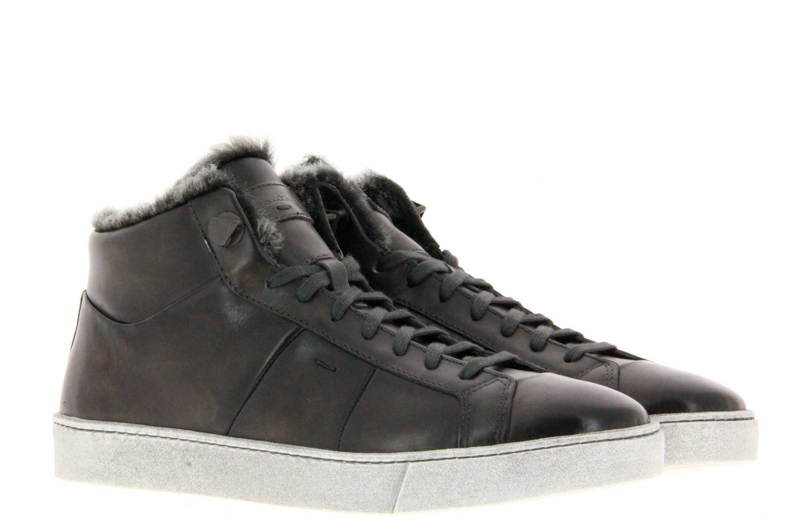 Santoni Sneaker gefüttert NAPPA NERO (46)
