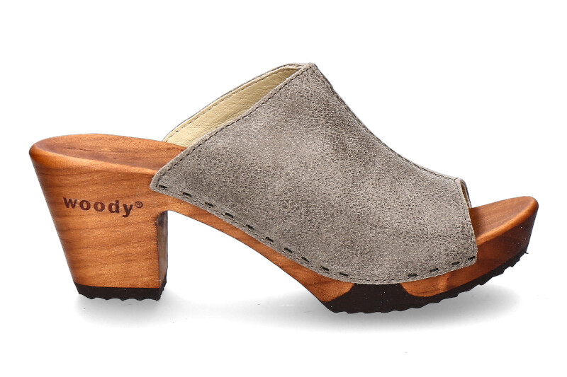 Woody Holzpantolette ELLY VELOUR SAND