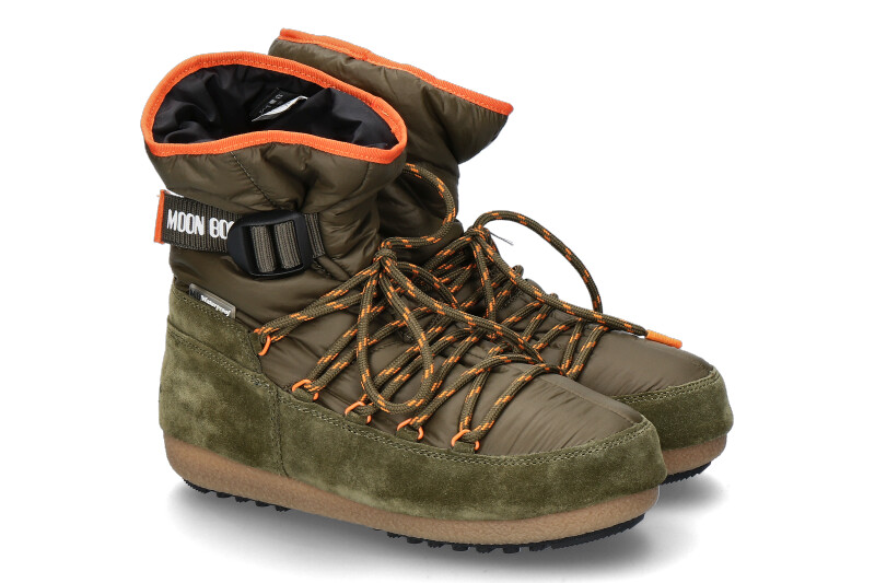 Moon Boot Snowboots SOFT LACES SUEDE ARMY GREEN ORANGE