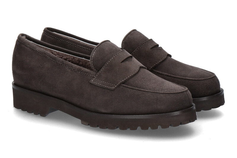 Unützer Mokassin gefüttert VELOURS AFRICA DARK TAUPE