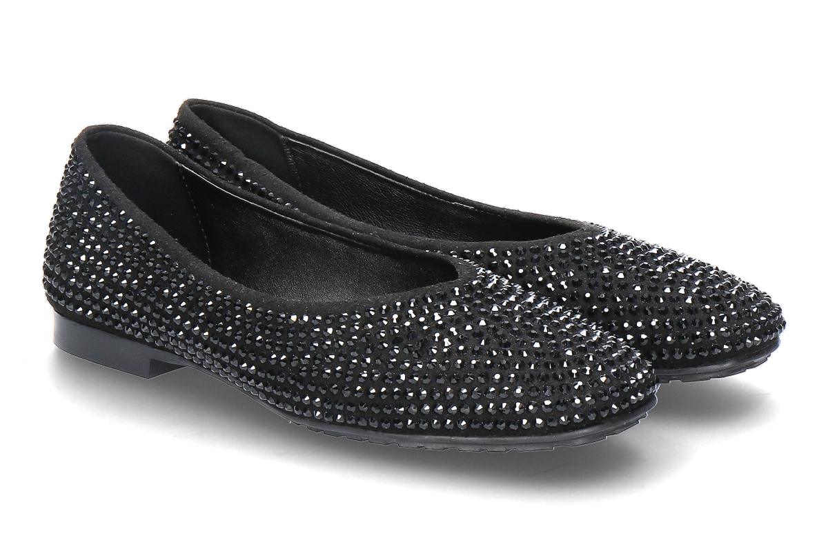 Blackrose Ballerina DORY-A SUEDE STRASS- black/schwarz  