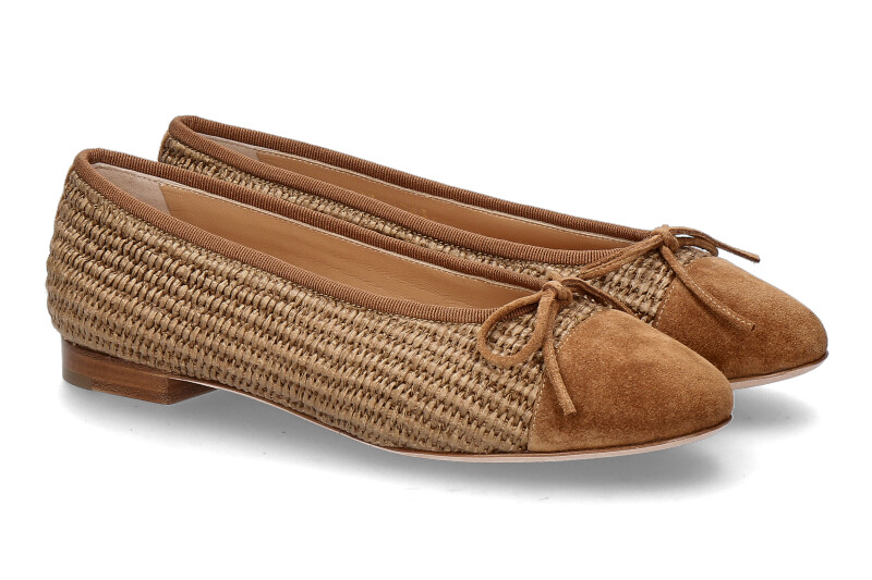 Unützer Ballerina RAFFIA VELOURS- light beige