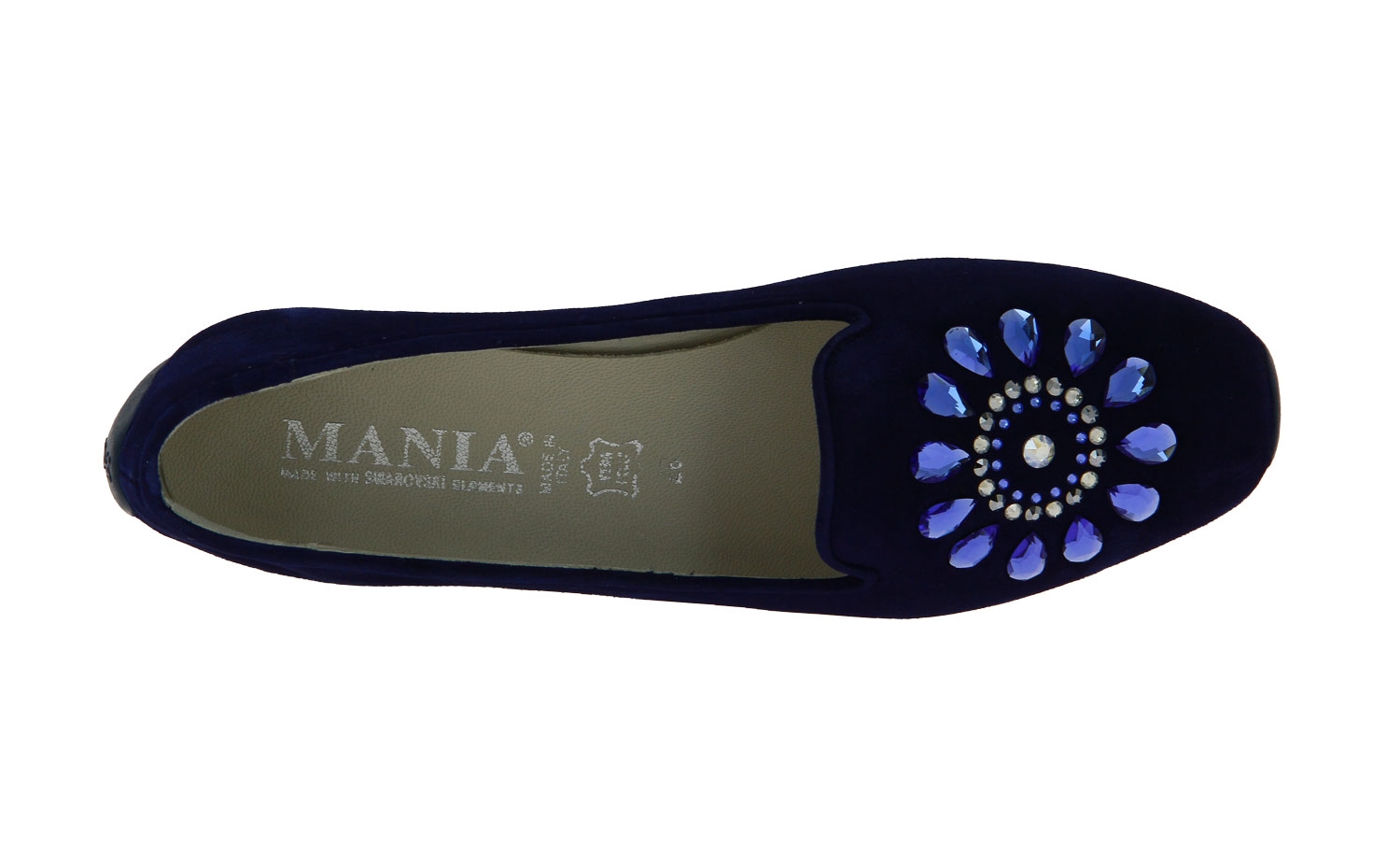 Mania Slipper CAMOSCIO OCEANO SWAROVSKI (36½)
