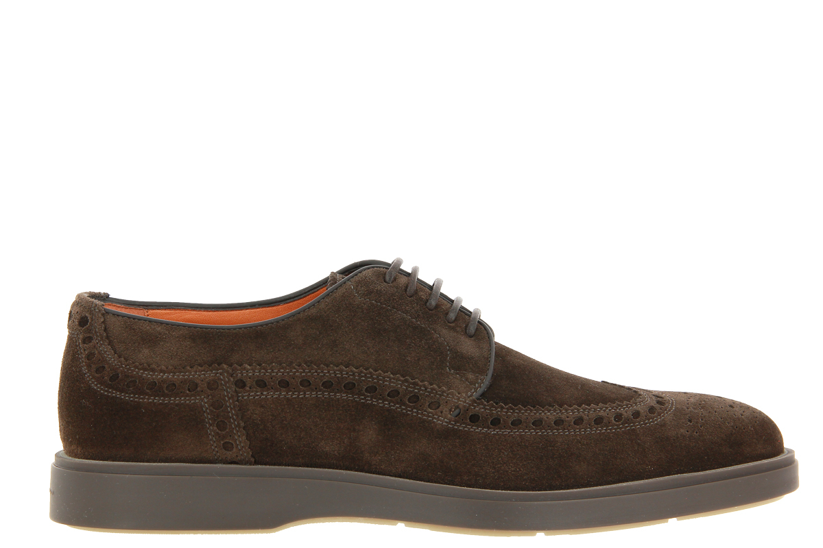 Santoni Schnürer CAMOSCIO BROWN