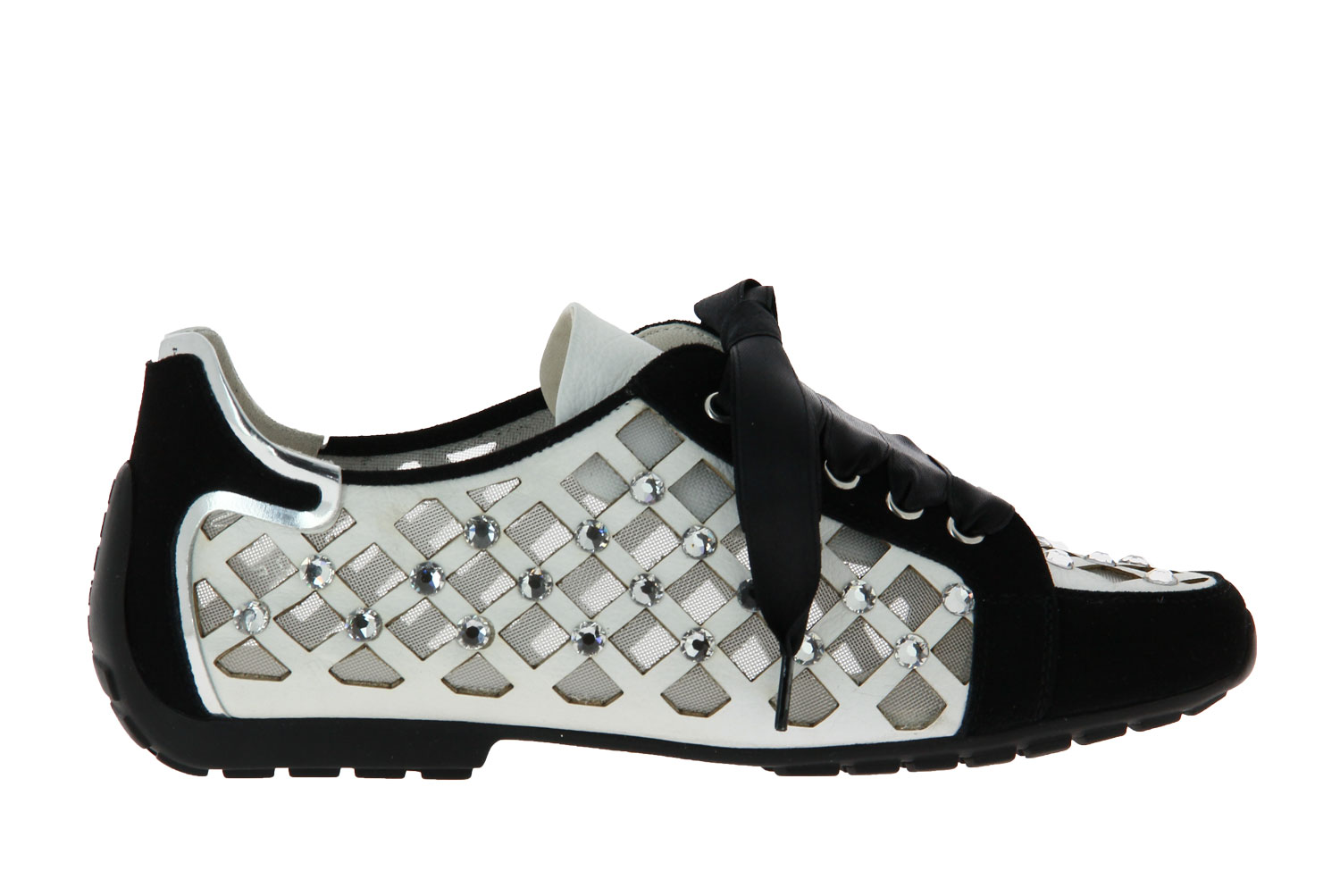 Mania Schnürer CAMOSCIO NERO BIANCO ARGENTO (39½)