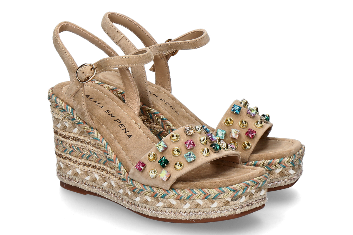 Alma en pena Plateau- Sandale V266103 SUEDE- sand