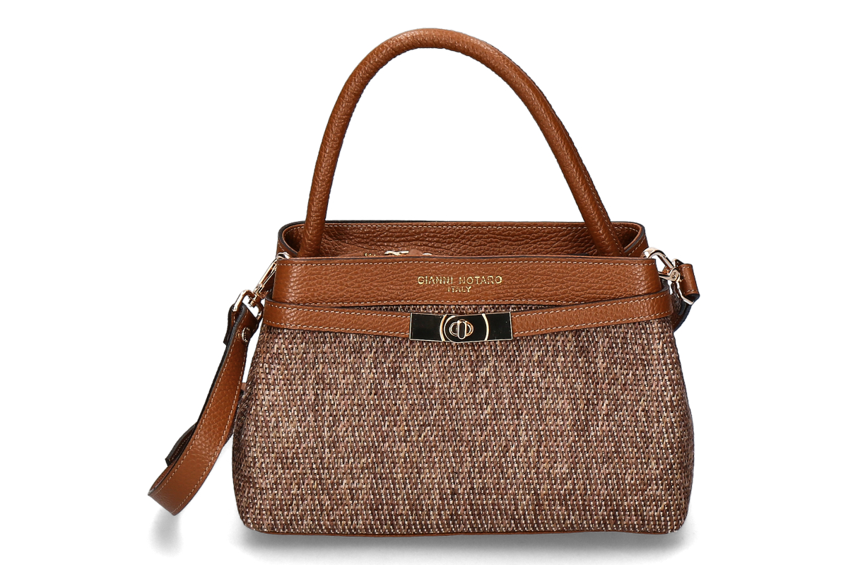 Gianni Notaro Handtasche- cot-camel/ dunkelbraun