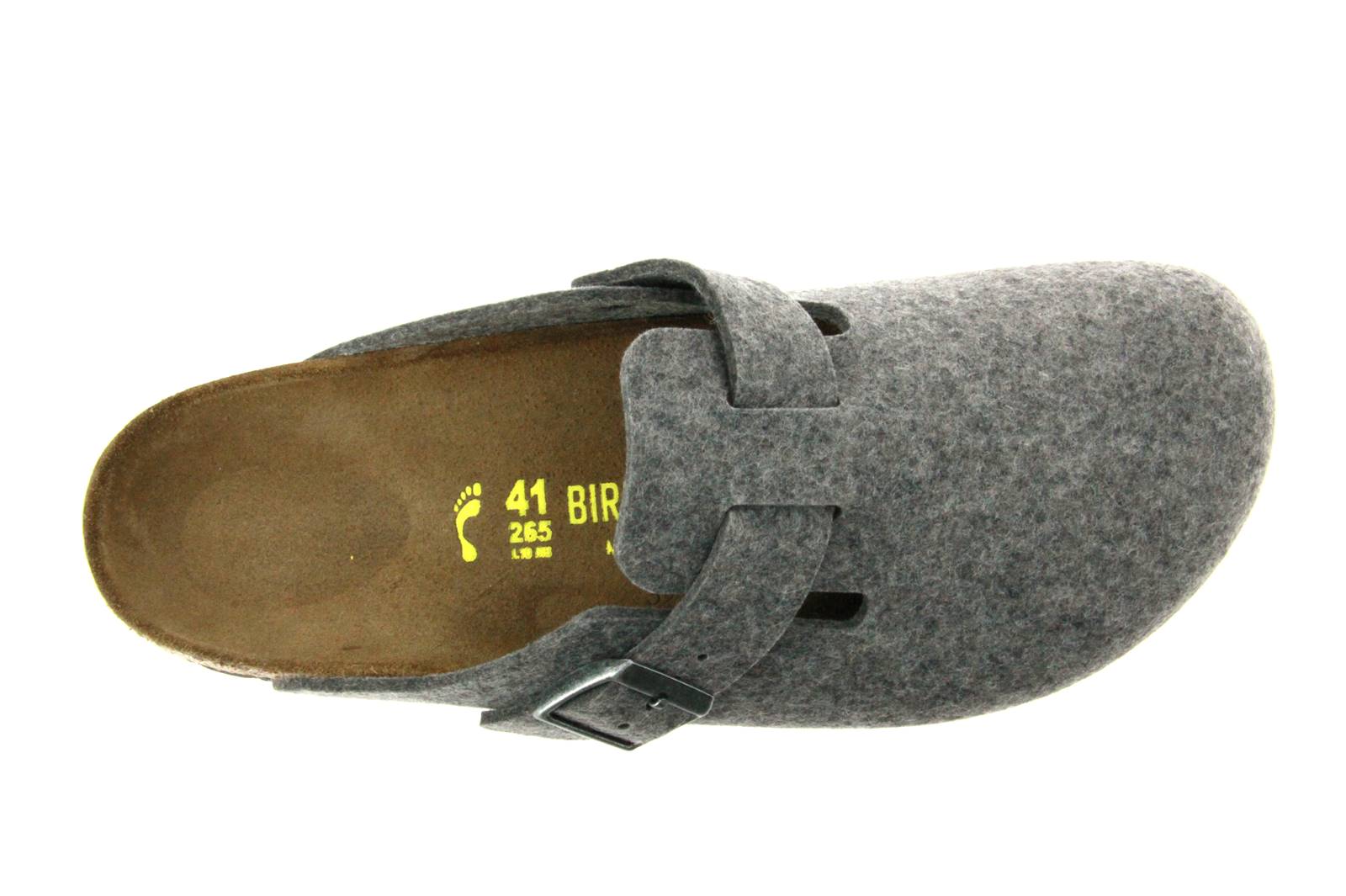 Birkenstock Clogs BOSTON SCHMAL WOLLE HELLGRAU (44)